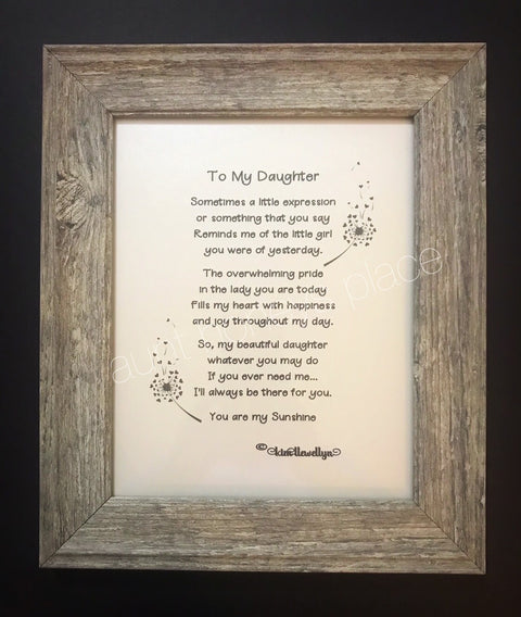 To My Daughter - Aunt Honey's Place