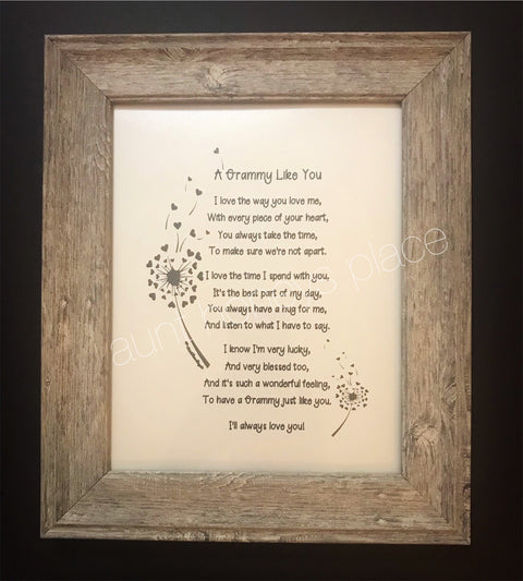 A Grammy Like You Framed Poem - Aunt Honey's Place