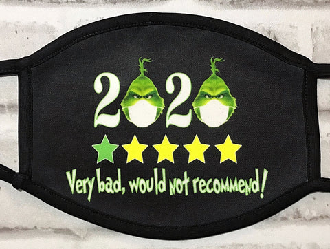 Grinch inspired face mask ...2020... 1 star.. very bad, would not recommend.