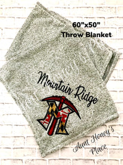 Personalized school or team Spirit Blanket/Throw Mountain Ridge