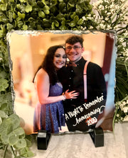 Photo Rock Slate Plaque. Full color.. personalized with your photo and caption