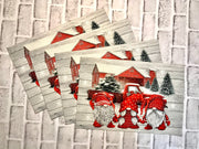 Vintage red truck with gnomes and barn placemat