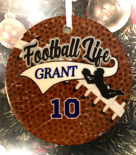 Football life customized ornament