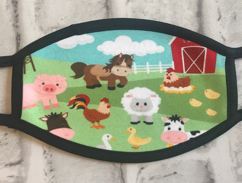 Baby farm animals face mask