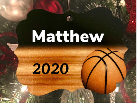 Basketball custom printed ornament