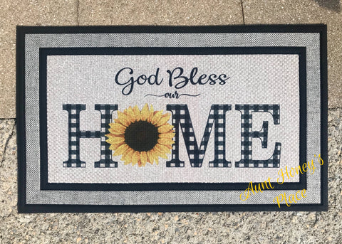 God Bless our Hone Door Mat