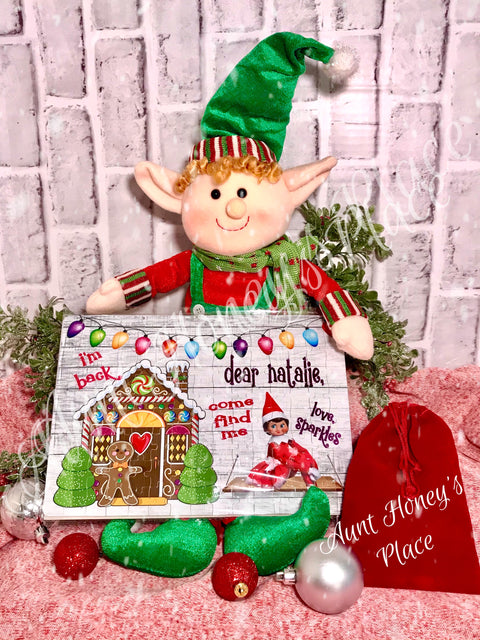 Elf on the shelf “I’m back “ puzzle... Gingerbread House