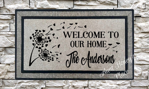 Welcome to our home ...dandelion wishes doormat