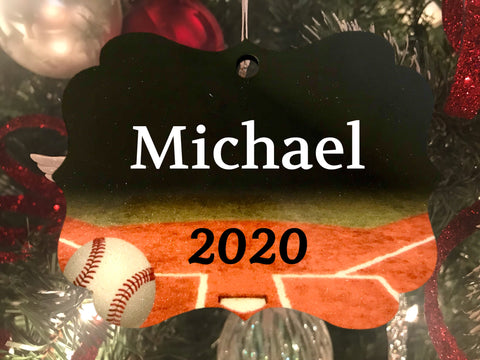 Baseball ball scene custom ornament