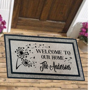 Welcome to our home ...dandelion wishes doormat