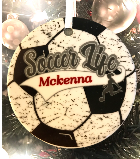 Soccer life customized ornament